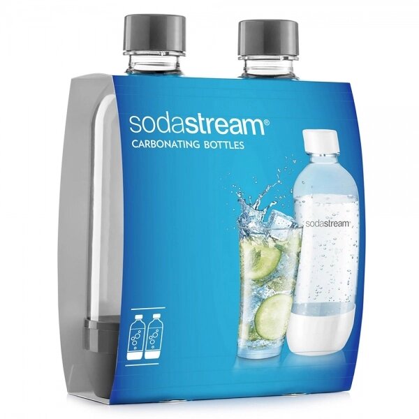 Набір з 2 пляшок по 1 літру для води Sodastream Grey від компанії Інтернет магазин «Во!» www. wo-shop. com. ua - фото 1