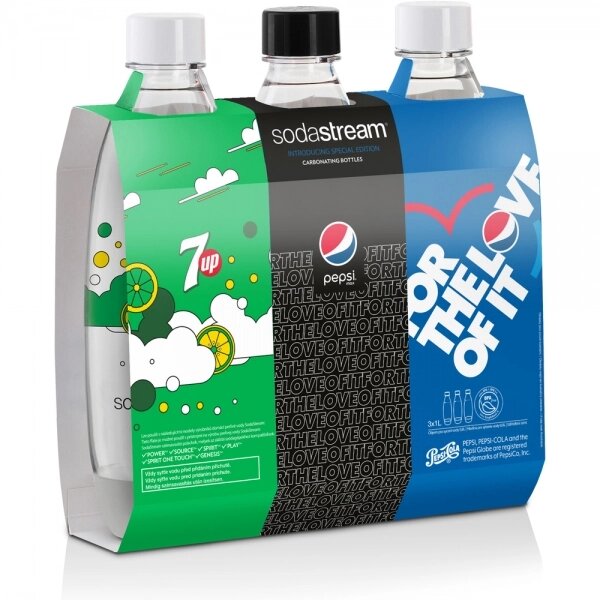 Набір з 3 пляшок по 1 літру для води Sodastream Fuse Pepsi від компанії Інтернет магазин «Во!» www. wo-shop. com. ua - фото 1