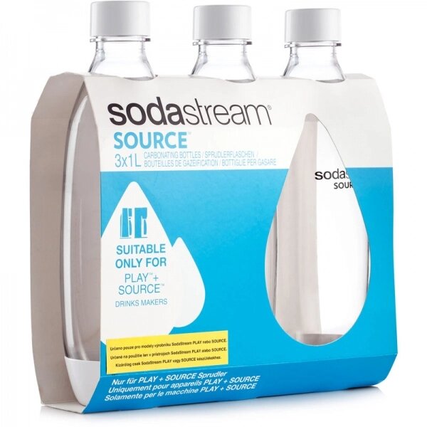 Набір з 3 пляшок по 1 літру для води Sodastream White від компанії Інтернет магазин «Во!» www. wo-shop. com. ua - фото 1