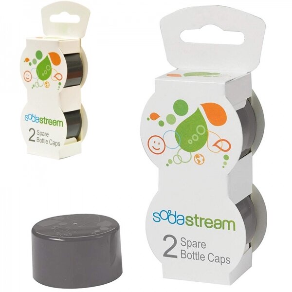 Набір з двох змінних кришок для пляшок SodaStream "Spare Caps" (2 кольори: чорний, сірий) від компанії Інтернет магазин «Во!» www. wo-shop. com. ua - фото 1