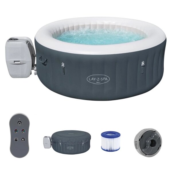 Надувний аеромасаж Spa-Basin (Jacuzzi) Bestway 60009 (180x66 см, 2-4 людини) Lay-Z-Spa Bali Airjet від компанії Інтернет магазин «Во!» www. wo-shop. com. ua - фото 1