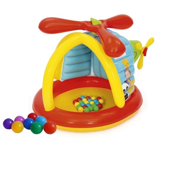 Надувний дитячий ігровий центр BestWay 93538 Fisher-Price "Вертольотик" (155 * 102 * 91 см) з 25 кульками від компанії Інтернет магазин «Во!» www. wo-shop. com. ua - фото 1