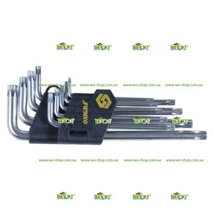 Ключі Torx Sigma 9шт T10-T50 CrV (короткі, середні, довгі із отвер)