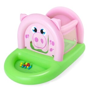 Дитячий надувний батут BestWay 52345 "Свинка" (239 * 162 * 137 см) "Oinkster Pig Bouncer and Ball Pit"