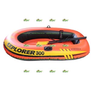 Надувний човен Intex "Explorer 200", 58331 (насос, весла)