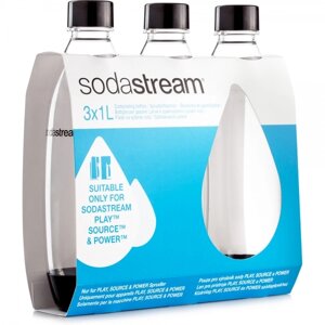 Набір з 3 пляшок по 1 літру для води Sodastream Black