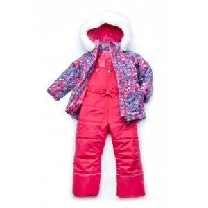 Зимний костюм для девочки мембрана Art pink Модный карапуз 86-104