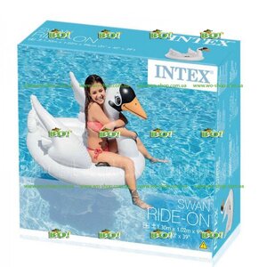 Детский надувной плотик Intex 57557 "Лебедь" (130-102-99 см)