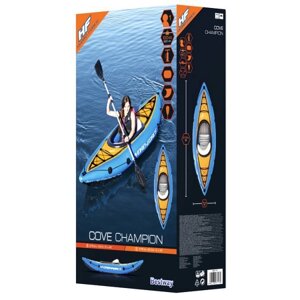 Надувная одноместная байдарка-каяк Bestway 65115 "Cove Champion" (275x81 см)