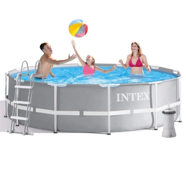 Круглый каркасный бассейн Intex 26716 (366*99 см, 8592 л) с фильтр-насосом и лестницей - характеристики