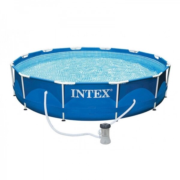Круглий каркасний басейн Intex 28212 з фільтр-насосом (366 * 76 см, 6503 л, синій) - розпродаж
