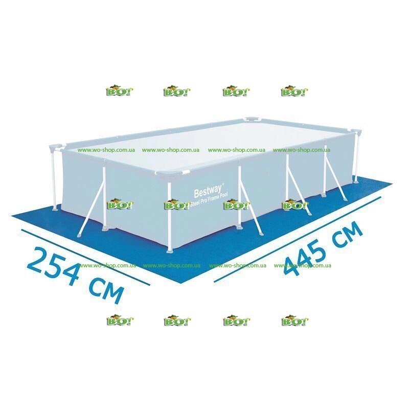 Підстилка для басейнів Bestway 58102 прямокутна 445-254 см від компанії Інтернет магазин «Во!» www. wo-shop. com. ua - фото 1