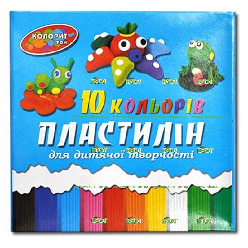 Пластилін 10 кольорів, 215гр "Колорит" від компанії Інтернет магазин «Во!» www. wo-shop. com. ua - фото 1