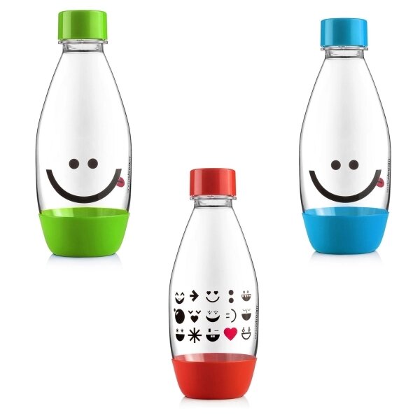 Пляшка для сифона 0.5 літра SodaStream Fuse Smiley (3 кольори: червоний, синій, зелений) від компанії Інтернет магазин «Во!» www. wo-shop. com. ua - фото 1