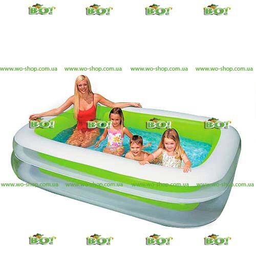 Сімейний надувний басейн Intex, 56483 "Прямокутний" (262 * 175 * 56 см) від компанії Інтернет магазин «Во!» www. wo-shop. com. ua - фото 1