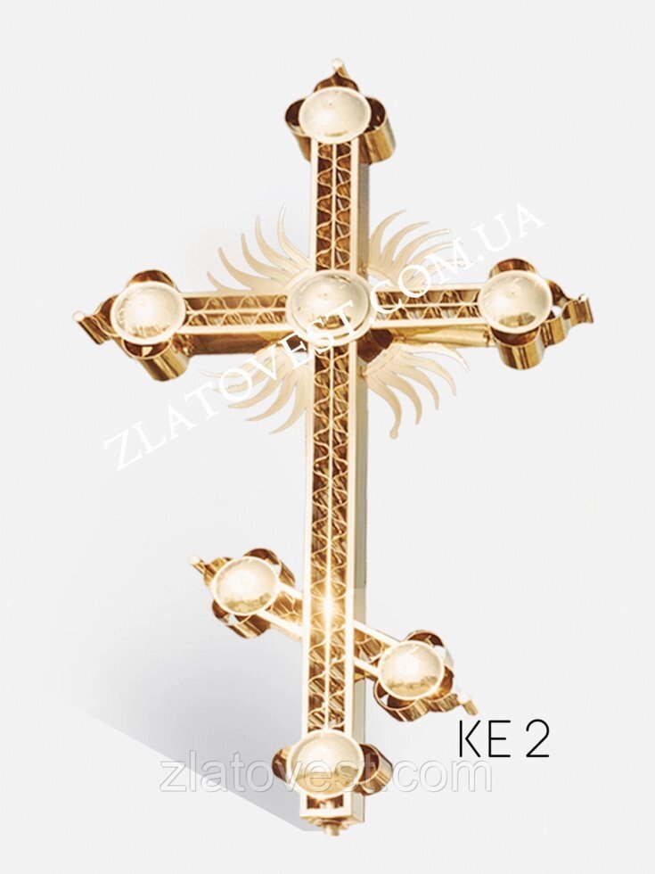 Хрест для церкви, ажурний складний з декором 1,5 м від компанії Златовест, ТОВ - фото 1