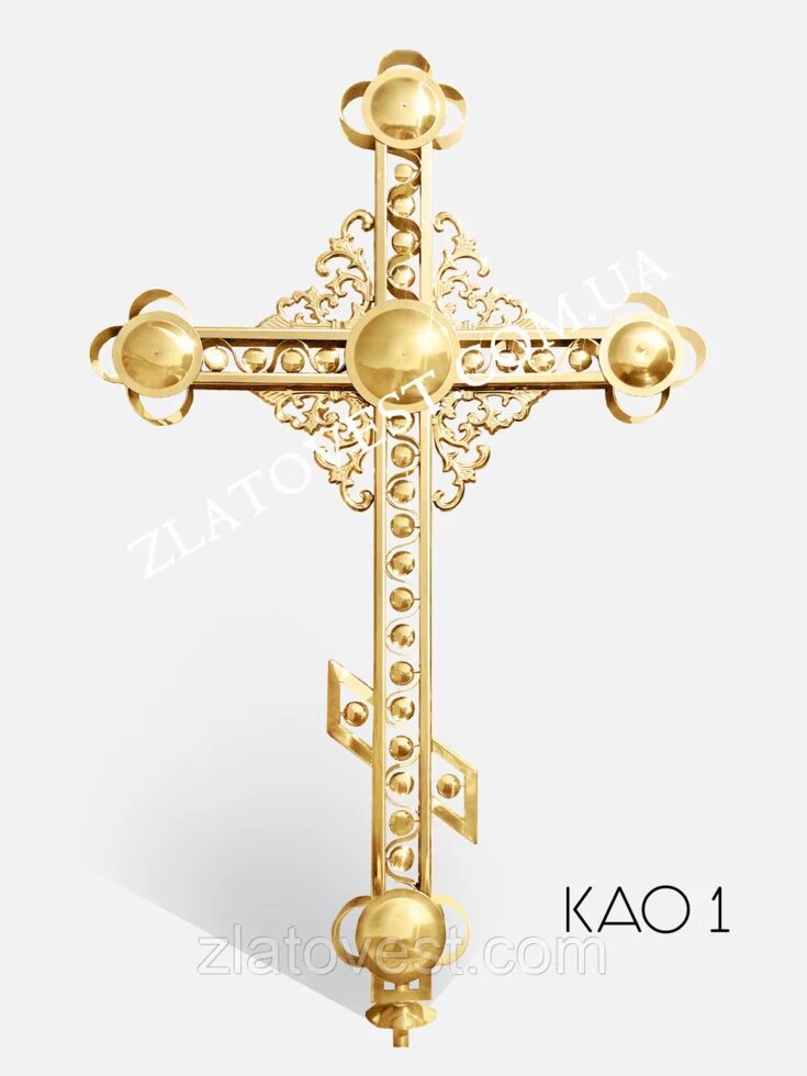 Хрест для церкви, ажурний складний з декором 1,5 м від компанії Златовест, ТОВ - фото 1
