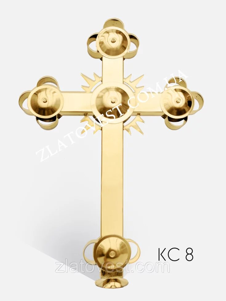 Хрест для купола, суцільний з сяйвом від компанії Златовест, ТОВ - фото 1