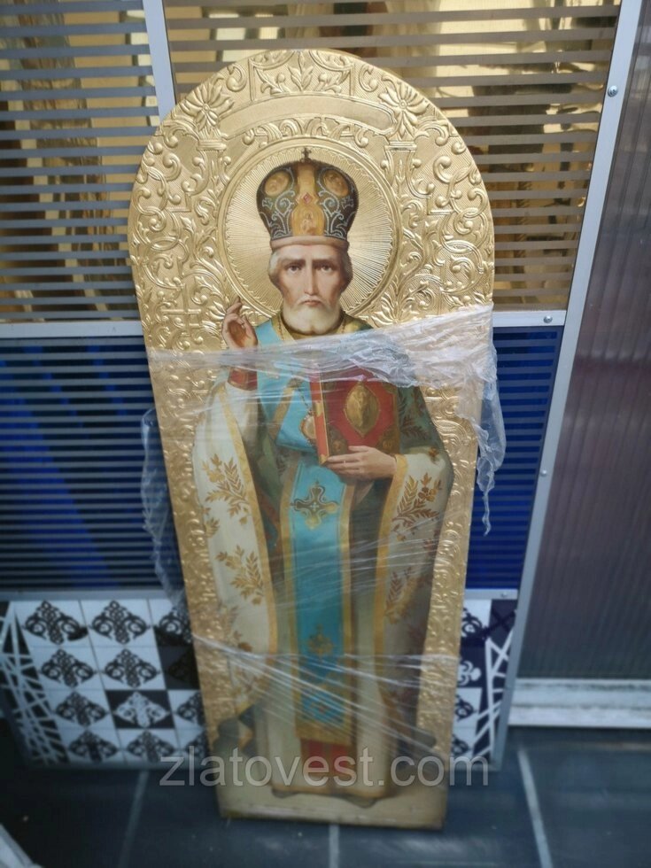 Ікона св. Микола, писана 133 * 44см від компанії Златовест, ТОВ - фото 1