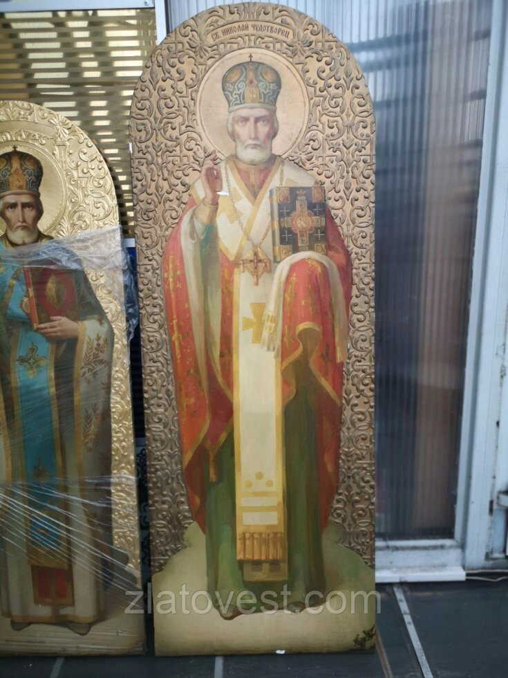 Ікона св. Микола великий, писана 151 * 55см від компанії Златовест, ТОВ - фото 1