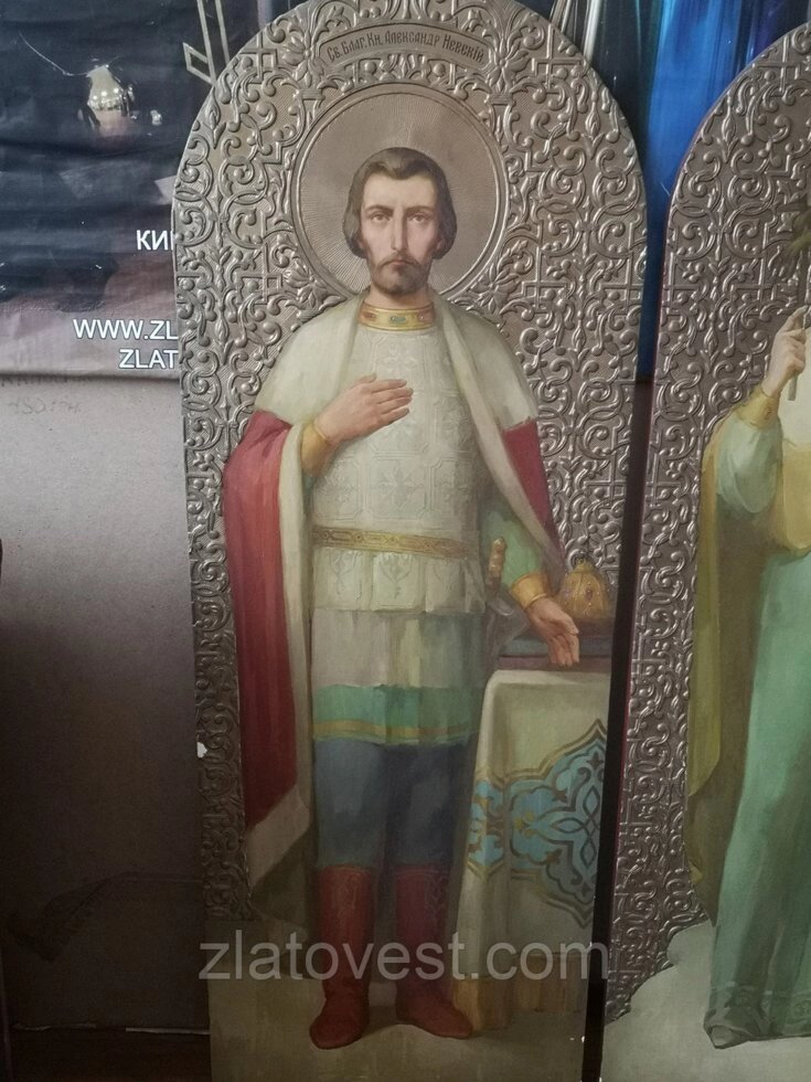 Ікона св. Олександра Невського, писана 151 * 55см від компанії Златовест, ТОВ - фото 1