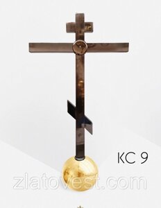 Хрест "мідь" накупольний суцільний, 0,6 м з кулею 100мм