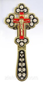 Хрест требного, золото + червона і чорна емаль