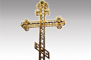 Хрести християнські з нержавіючої сталі з напиленням нітрид титану під золото
