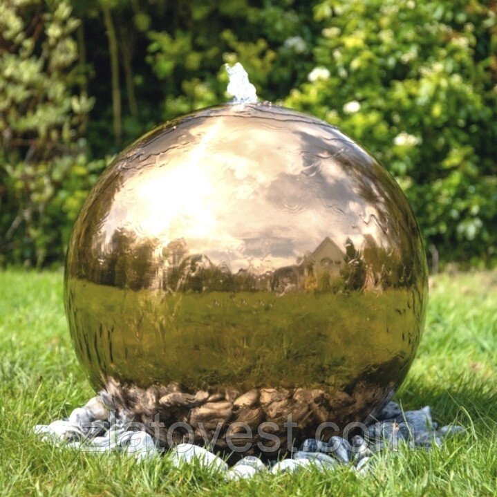 Куля фонтан, з нержавіючої сталі "під золото" від компанії Златовест, ТОВ - фото 1