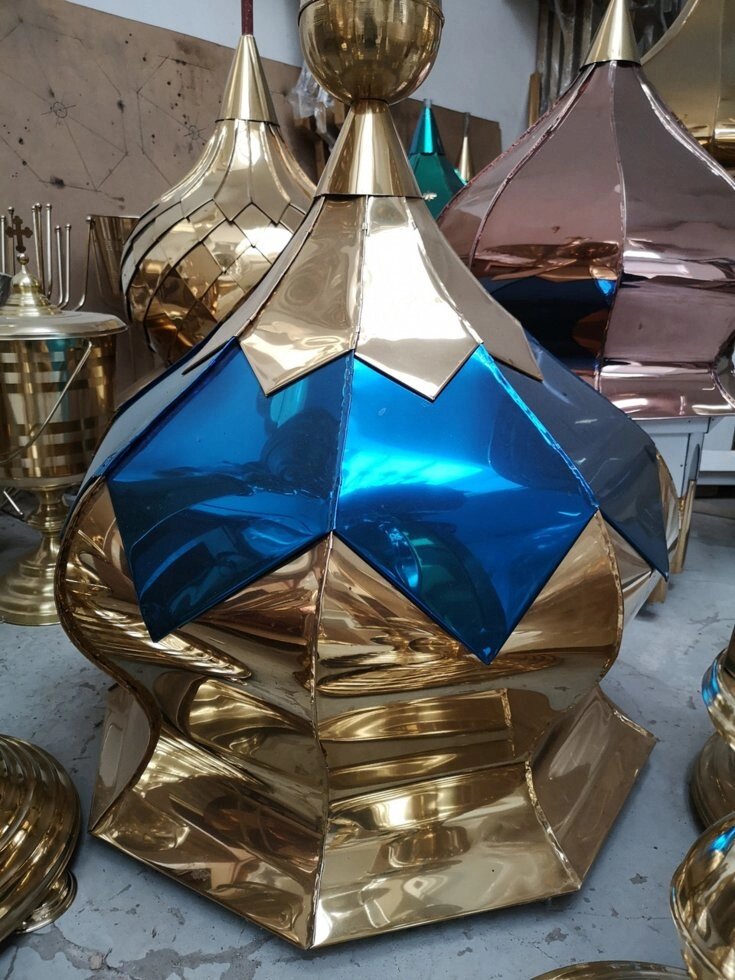 Купол для церкви синій з золотом, нітрид титану від компанії Златовест, ТОВ - фото 1