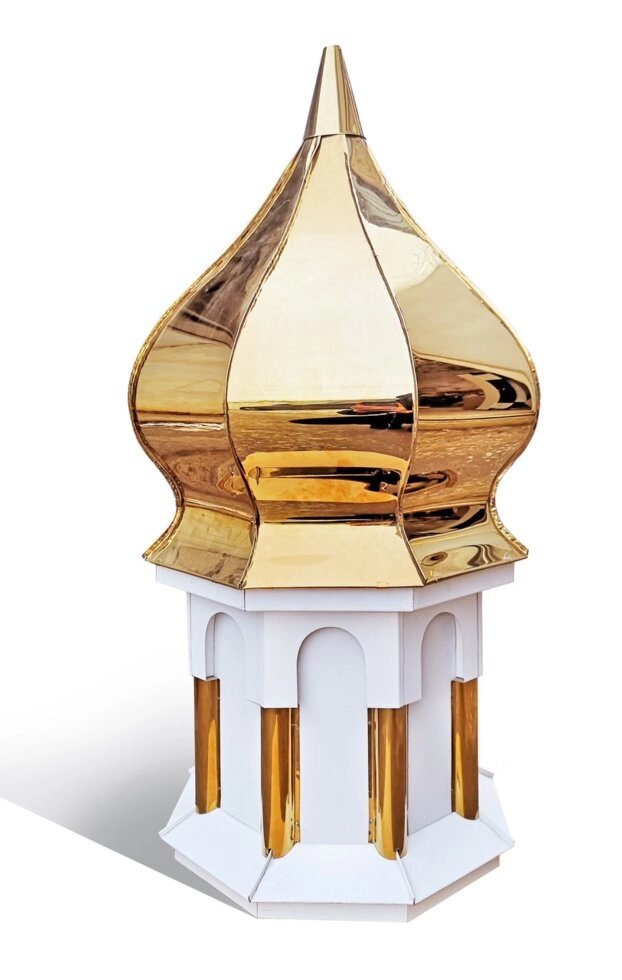 Купол для церкви "золотий" 50 см з білим барабаном від компанії Златовест, ТОВ - фото 1