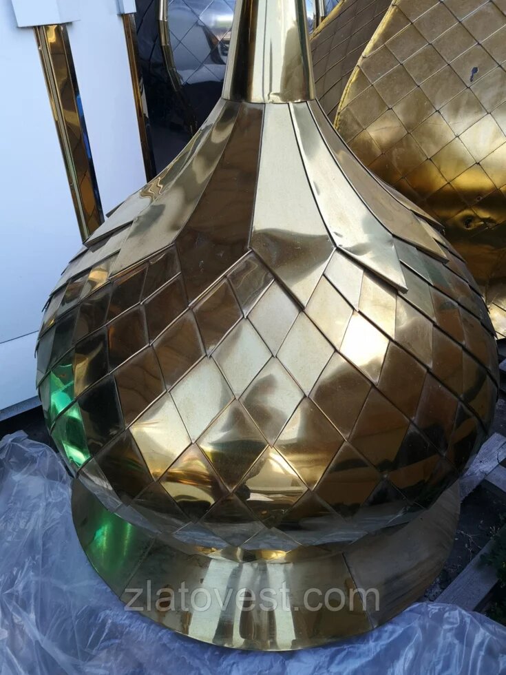Купол круглий 1,1 м, золотого кольору з нержавіючої сталі від компанії Златовест, ТОВ - фото 1