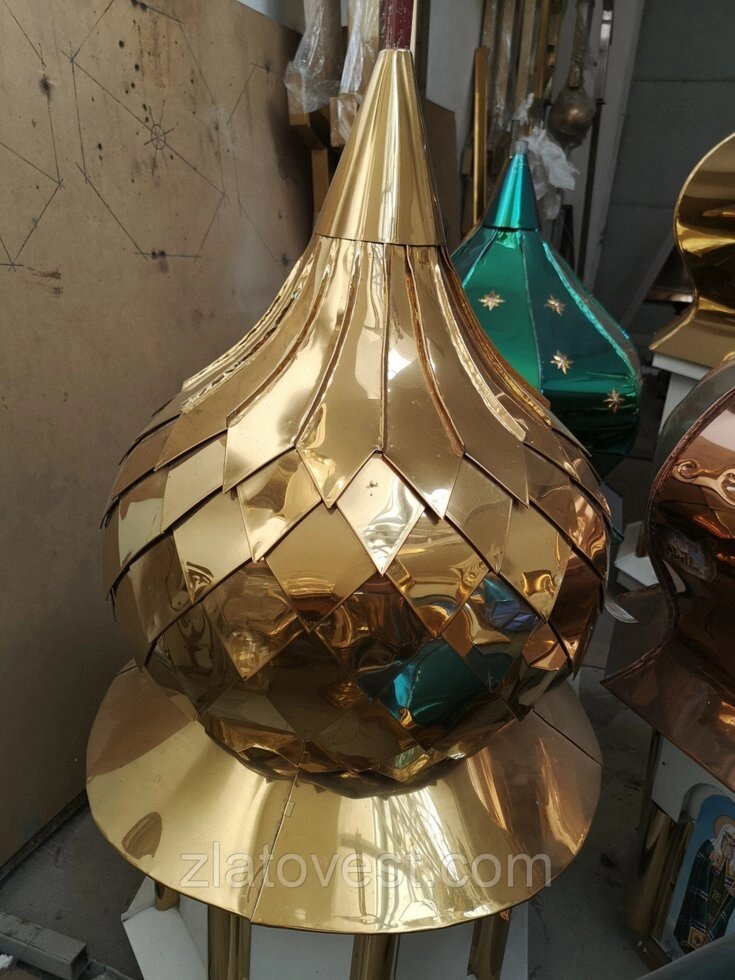 Купол круглий золотий нітрид титану "луска" від компанії Златовест, ТОВ - фото 1