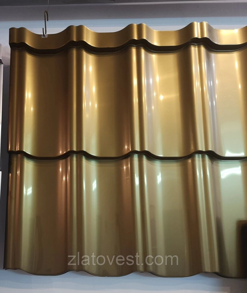 Металочерепиця під золото, нержавіюча сталь з покриттям нітрид титану від компанії Златовест, ТОВ - фото 1