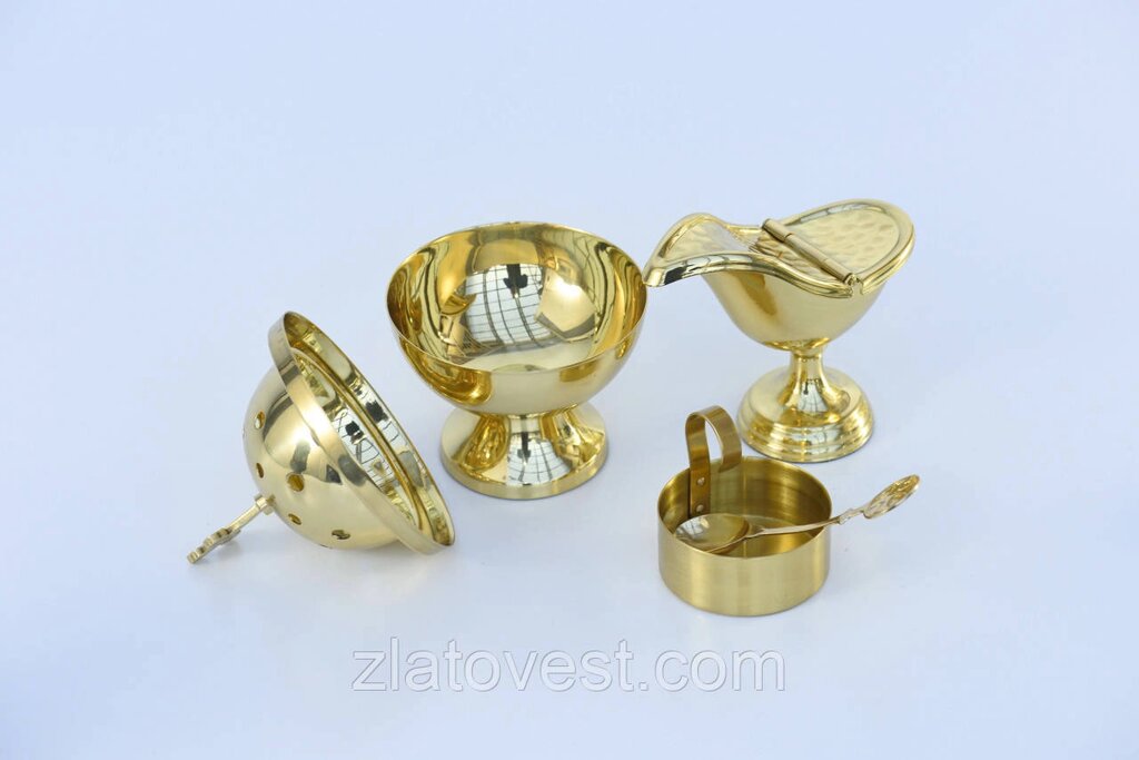 Набір кадильний (ладанниця, ложка, кадильниця з ковшиком для вугілля) від компанії Златовест, ТОВ - фото 1