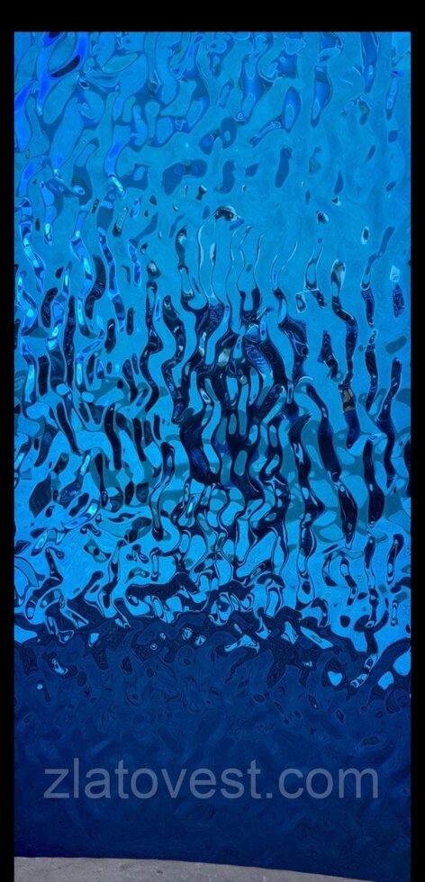 Нержавеющая сталь с теснение "Волна" с синего цвета, покрытие нитрид титана від компанії Златовест, ТОВ - фото 1
