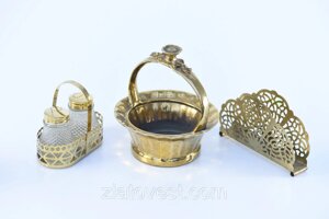 Столовий набір. Серветниця, перечниця, сільничка та цукорниця