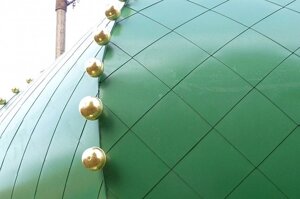 Купол церковний металевий з покриттям нітрид титану під золото, під мідь, зеленого, синього та інших кольорів