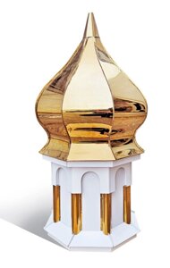 Купол для церкви "золотий" 50 см з білим барабаном