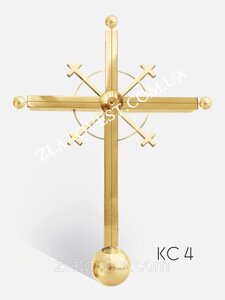 Хрест суцільний для церкви, з кульками і декором