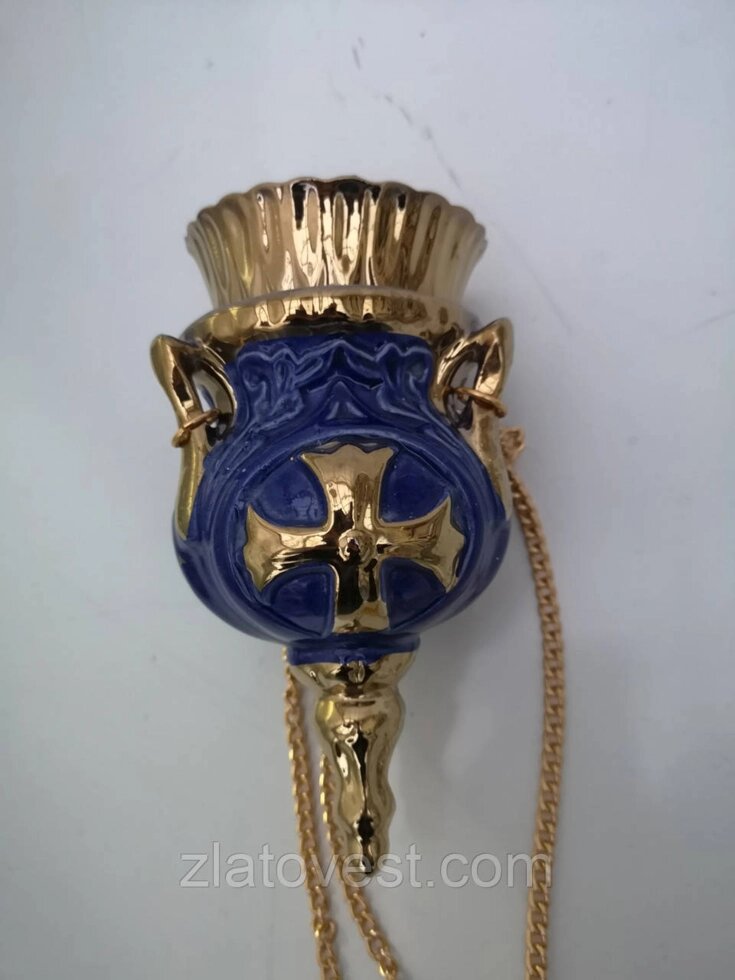 Розбита синя лампа із золотом від компанії Златовест, ТОВ - фото 1