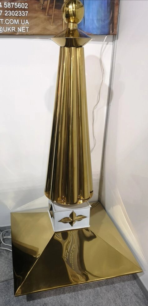 Шпиль "золотий" з підставкою 4-х гранной, пустотіла від компанії Златовест, ТОВ - фото 1