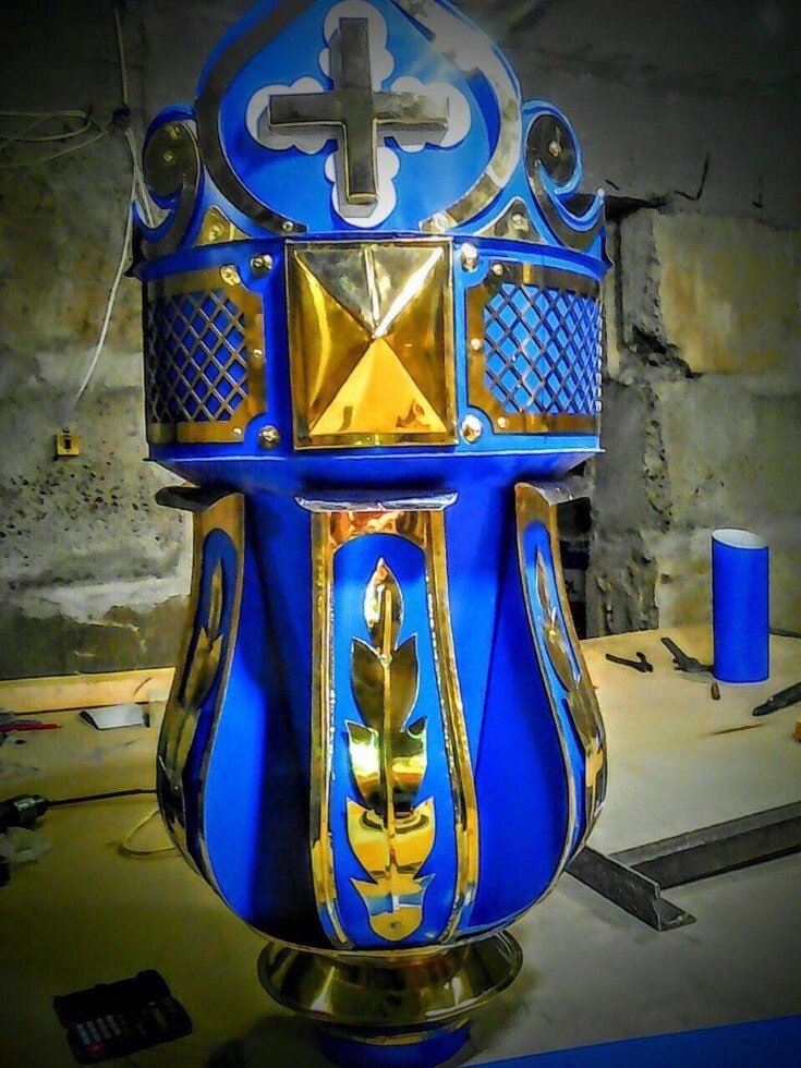Водостічна система синя з декором від компанії Златовест, ТОВ - фото 1