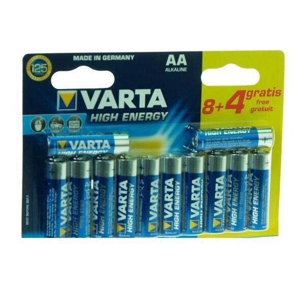 Батарейка VARTA AA High Energy, 12 Alkaline (04906121472) від компанії Приватне підприємство "Кваліор" - фото 1