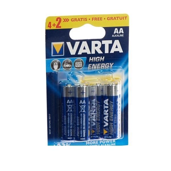 Батарейка VARTA AA High Energy, 6шт Alkaline (04906121436) від компанії Приватне підприємство "Кваліор" - фото 1