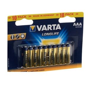 Батарейка VARTA AAA Longlife, 10шт Alkaline (04103101461)