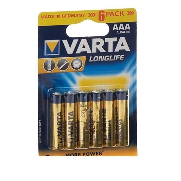 Батарейка VARTA AAA Longlife, 6шт Alkaline (04103101416) від компанії Приватне підприємство "Кваліор" - фото 1