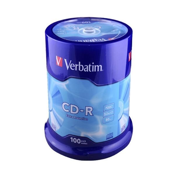 CD-R Verbatim 700 MB / 80 min 52x Extra (100 pcs Cake Box, 43411) від компанії Приватне підприємство "Кваліор" - фото 1