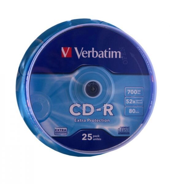 CD-R Verbatim 700 MB / 80 min 52x Extra (25 pcs Cake Box, 43432) від компанії Приватне підприємство "Кваліор" - фото 1