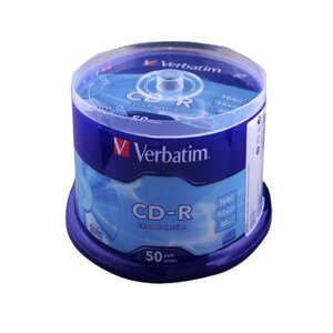 CD-R Verbatim 700 MB / 80 min 52x Extra (50 pcs Cake Box, 43351)